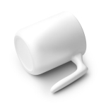 Caneca cerâmica pega ergonómica e acabamento exterior brilhante 350ml cor branco vista detalhe 2