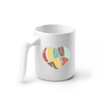 Caneca cerâmica pega ergonómica e acabamento exterior brilhante 350ml cor branco vista detalhe 3