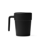 Caneca de cerâmica com pega ergonómica e interior a condizer 250ml cor preto segunda vista