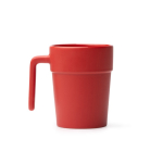 Caneca de cerâmica com pega ergonómica e interior a condizer 250ml cor vermelho segunda vista