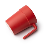 Caneca de cerâmica com pega ergonómica e interior a condizer 250ml cor vermelho vista detalhe 2
