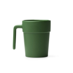 Caneca de cerâmica com pega ergonómica e interior a condizer 250ml cor verde-escuro segunda vista