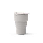 Copo dobrável em silicone com acabamento mate e anel amovível 400ml cor cinzento segunda vista