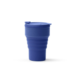 Copo dobrável em silicone com acabamento mate e anel amovível 400ml cor azul real segunda vista