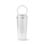 Copo translúcido com palhinha, pega rebatível e sistema antigotas 670ml cor branco segunda vista