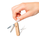 Canivete Victorinox em aço inoxidável e madeira com 5 funções cor castanho primeira vista