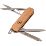 Canivete Victorinox em aço inoxidável e madeira com 5 funções cor castanho sexta vista