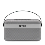 Coluna sem fios BrandCharger 16 W com duplo altifalante de graves cor prateado vista principal