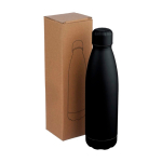 Garrafa antigota em aço inoxidável reciclado com acabamento mate 700ml cor preto quinta vista