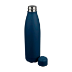Garrafa antigota em aço inoxidável reciclado com acabamento mate 700ml cor azul terceira vista