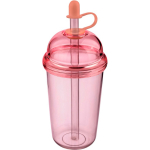 Copo em RPET com tampa de rosca e palhinha com tampa de silicone 500ml cor cor-de-rosa quinta vista