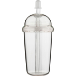 Copo em RPET com tampa de rosca e palhinha com tampa de silicone 500ml cor transparente primeira vista
