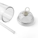 Copo em RPET com tampa de rosca e palhinha com tampa de silicone 500ml cor transparente sétima vista