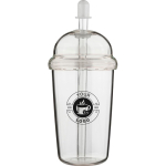 Copo em RPET com tampa de rosca e palhinha com tampa de silicone 500ml cor transparente oitava vista