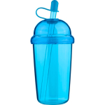 Copo em RPET com tampa de rosca e palhinha com tampa de silicone 500ml cor azul-claro terceira vista