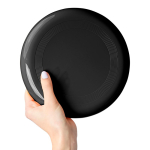 Frisbee maciço em plástico reciclado com 21 cm de diâmetro cor preto segunda vista