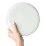 Frisbee maciço em plástico reciclado com 21 cm de diâmetro cor branco primeira vista