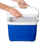 Geleira portátil de plástico resistente com parede dupla e pega 13L cor azul primeira vista