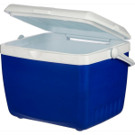 Geleira portátil de plástico resistente com parede dupla e pega 13L cor azul terceira vista