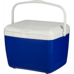Geleira portátil de plástico resistente com parede dupla e pega 13L cor azul sétima vista
