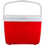 Geleira portátil de plástico resistente com parede dupla e pega 13L cor vermelho primeira vista