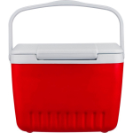 Geleira portátil de plástico resistente com parede dupla e pega 13L cor vermelho segunda vista