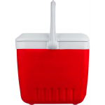 Geleira portátil de plástico resistente com parede dupla e pega 13L cor vermelho quinta vista