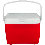 Geleira portátil de plástico resistente com parede dupla e pega 13L cor vermelho sexta vista