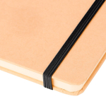 Caderno A5 com capa rígida em kraft, elástico e folhas pautadas cor preto segunda vista