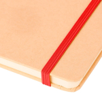 Caderno A5 com capa rígida em kraft, elástico e folhas pautadas cor vermelho terceira vista