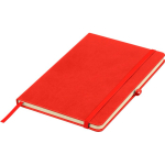 Caderno A5 capa em PU reciclado, marcador de página e folhas pautadas cor vermelho primeira vista