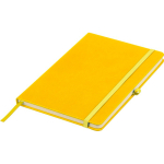 Caderno A5 capa em PU reciclado, marcador de página e folhas pautadas cor amarelo sétima vista