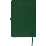 Caderno A5 capa em PU reciclado, marcador de página e folhas pautadas cor verde nona vista