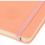 Caderno A5 capa em PU reciclado, marcador de página e folhas pautadas cor cor-de-rosa quarta vista