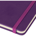 Caderno A5 capa em PU reciclado, marcador de página e folhas pautadas cor violeta oitava vista
