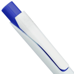 Esferográfica em plástico reciclado com clipe e tinta azul Dokumental cor azul primeira vista