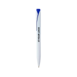 Esferográfica em plástico reciclado com clipe e tinta azul Dokumental cor azul vista principal