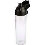 Garrafa tritan transparente com tampa colorida e fecho de clique 750ml cor preto quinta vista
