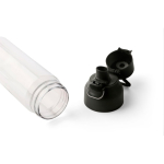 Garrafa tritan transparente com tampa colorida e fecho de clique 750ml cor preto sétima vista