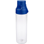 Garrafa tritan transparente com tampa colorida e fecho de clique 750ml cor azul sétima vista