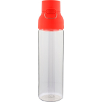 Garrafa tritan transparente com tampa colorida e fecho de clique 750ml cor vermelho segunda vista