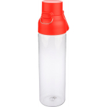 Garrafa tritan transparente com tampa colorida e fecho de clique 750ml cor vermelho quinta vista