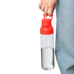 Garrafa tritan transparente com tampa colorida e fecho de clique 750ml cor vermelho sétima vista