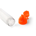 Garrafa tritan transparente com tampa colorida e fecho de clique 750ml cor cor-de-laranja quarta vista