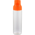 Garrafa tritan transparente com tampa colorida e fecho de clique 750ml cor cor-de-laranja quinta vista