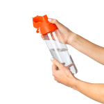 Garrafa tritan transparente com tampa colorida e fecho de clique 750ml cor cor-de-laranja sexta vista
