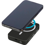Bateria externa reciclada carregamento USB-C e sem fios 15W 10.000mAh cor preto quarta vista