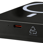 Bateria externa reciclada carregamento USB-C e sem fios 15W 10.000mAh cor preto sétima vista