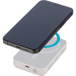 Bateria externa reciclada carregamento USB-C e sem fios 15W 10.000mAh cor branco primeira vista
