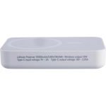 Bateria externa reciclada carregamento USB-C e sem fios 15W 10.000mAh cor branco décima vista